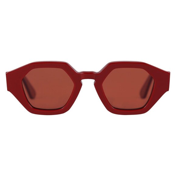 New DANIELLE RATTRAY Red Polarised Square Jean C03 Sunglasses Women - Picture 2 of 4